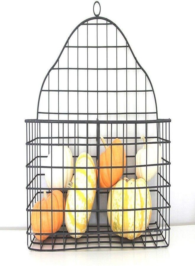 OGFC 21150 Classic Home Black Metal Multi - utility Two Compartment Wire Storage Basket - Black - Image 1