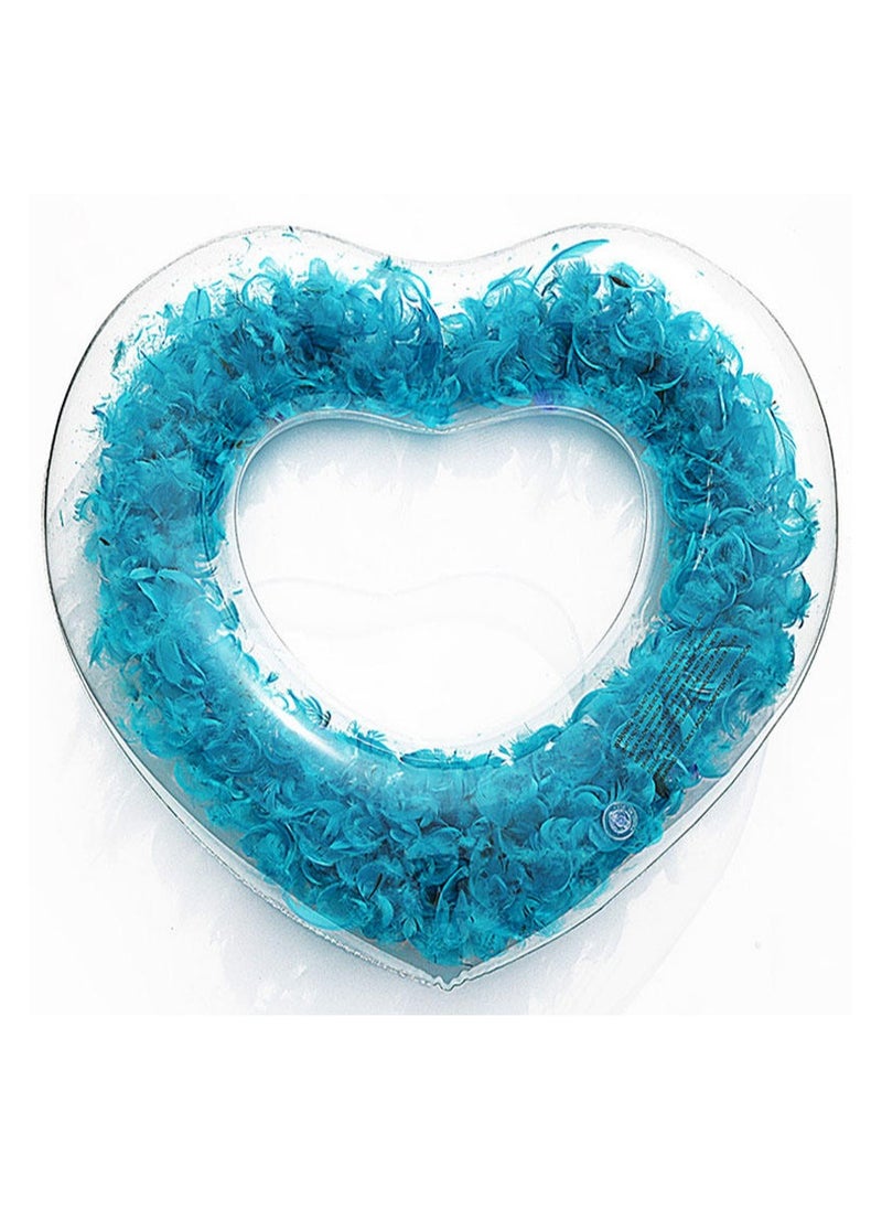 FUN MOMENT Transparent Inflatable Heart Shaped Swim Ring 90cm  - Image 1