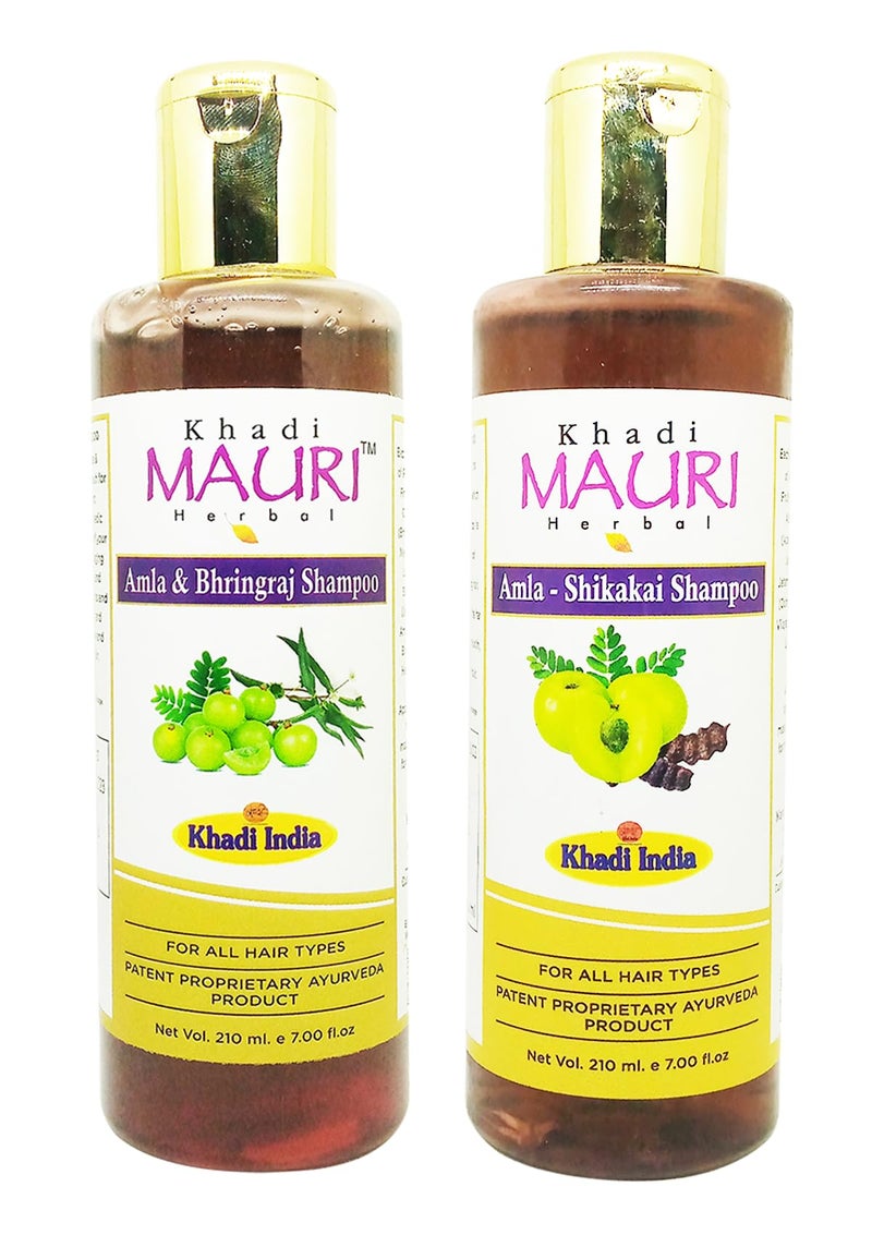 Khadi Mauri Amla Bhringraj And Amla Shikakai Shampoo - Pack of 2 (420 ml) - Image 3