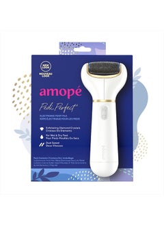 Amopé Pedi Perfect Electric Callus Remover Foot File w/ Diamond Crystals, Pedicure Tool for Feet, Removes Hard & Dead Skin, Feet Scrubber & Buffer, Splashproof, w/ Extra Coarse Roller Head, 1 Count