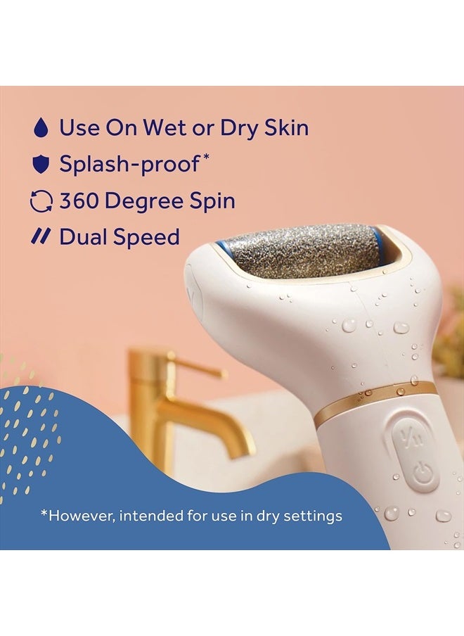 Amope - Amopé Pedi Perfect Electric Callus Remover Foot File w/ Diamond Crystals, Pedicure Tool for Feet, Removes Hard & Dead Skin, Feet Scrubber & Buffer, Splashproof, w/ Extra Coarse Roller Head, 1 Count - Image 1
