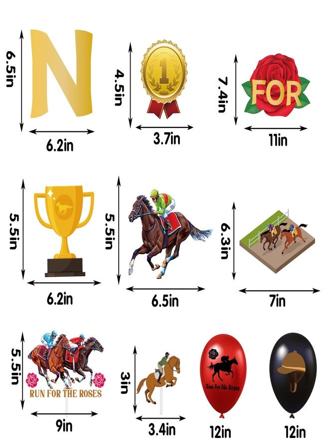 Funnlot Kentucky Derby Decorations, 71 Pieces Kentucky Derby Party Decorations 2025 Derby Banner Decorations Cupcake Balloons Hanging Derby Decorations Party Favors Supplies - Image 2