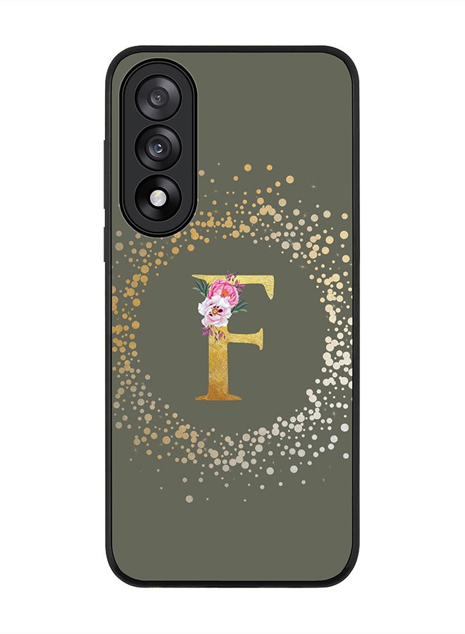 Stylizedd For OnePlus Nord 5 / Ace 5 Ultra Case,Slim fit Camera Protection, Shockproof Thin Phone cover  - Custom Monogram Floral - F  (Olive Green )