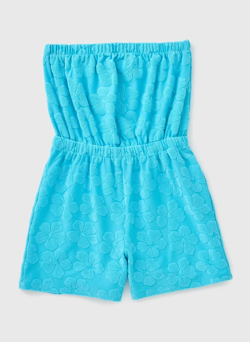 Matalan Girls Blue Towelling Playsuit