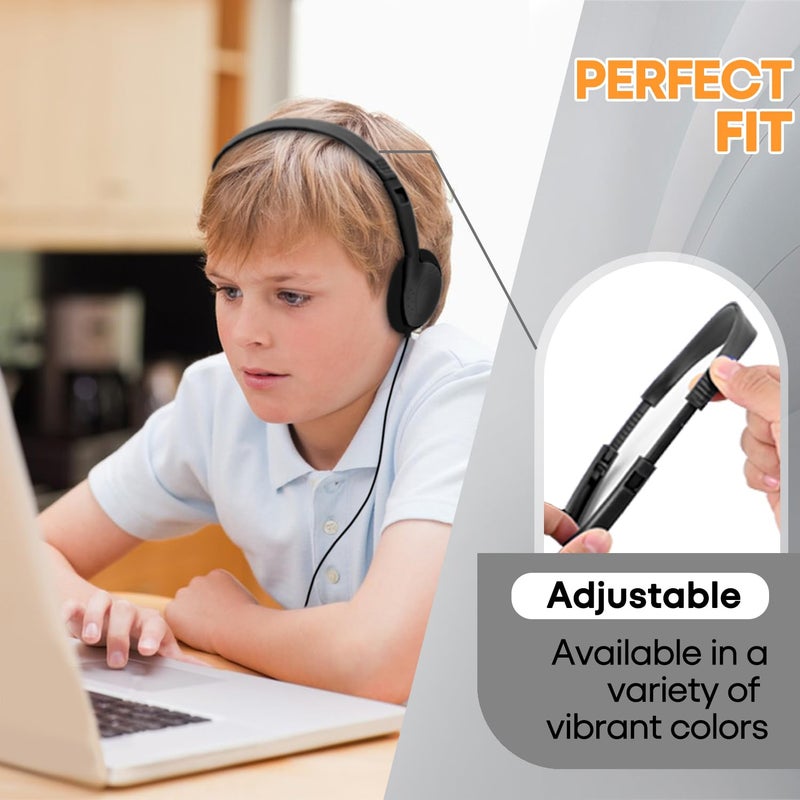 Wensdo 12 Pack Kids Headphones Bulk for Classroom School Students, Durable Wholesale Class Set Headphones for Kids Children Toddler Teen Boys Girls (HY857,12 Black) - Image 5