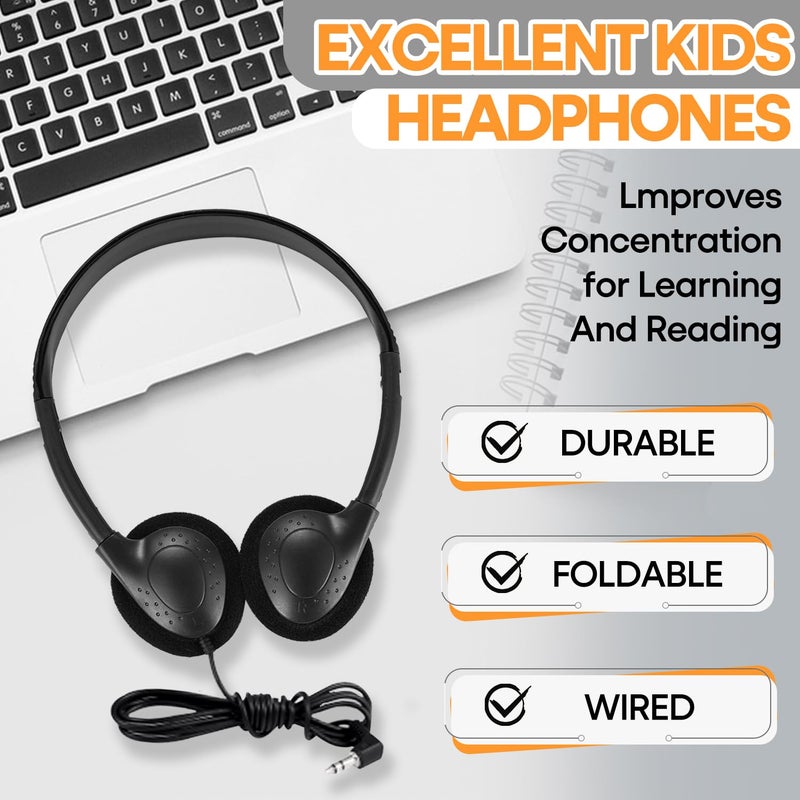 Wensdo 12 Pack Kids Headphones Bulk for Classroom School Students, Durable Wholesale Class Set Headphones for Kids Children Toddler Teen Boys Girls (HY857,12 Black) - Image 4