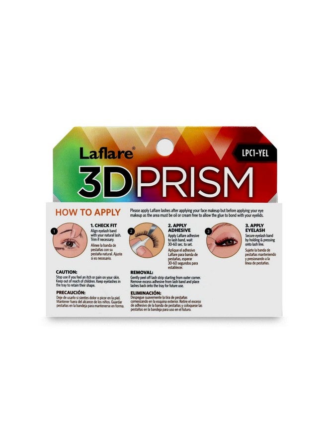 Laflare 3D Prism Color Lash Silk Clear Band Fluffy Volume Faux Mink Colored Eyelashes 3 Packs Bundle Special (Lpc1X3 Yellow) - Image 4