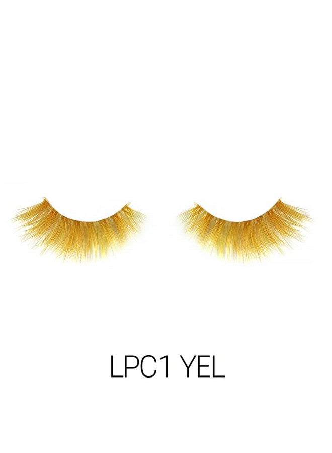 Laflare 3D Prism Color Lash Silk Clear Band Fluffy Volume Faux Mink Colored Eyelashes 3 Packs Bundle Special (Lpc1X3 Yellow) - Image 3