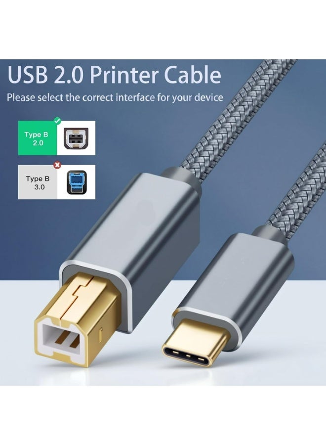 أبلينم كابل طابعة USB 2.0 (من النوع A ذكر إلى النوع B ذكر) - كابل مجدول عالي السرعة للطابعات والماسحات الضوئية، متوافق مع أجهزة HP وCanon وDell وLexmark وXerox وSamsung وغيرها (الطول: 3.28 قدم / 1 متر) - Image 4