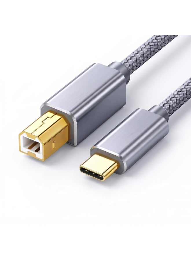 أبلينم كابل طابعة USB 2.0 (من النوع A ذكر إلى النوع B ذكر) - كابل مجدول عالي السرعة للطابعات والماسحات الضوئية، متوافق مع أجهزة HP وCanon وDell وLexmark وXerox وSamsung وغيرها (الطول: 3.28 قدم / 1 متر) - Image 1