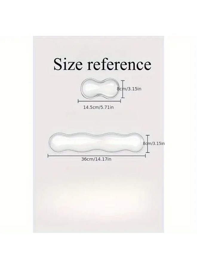 Transparent Two Piece Set Ergonomic Keyboard Wrist Rest Office Pad - Image 2