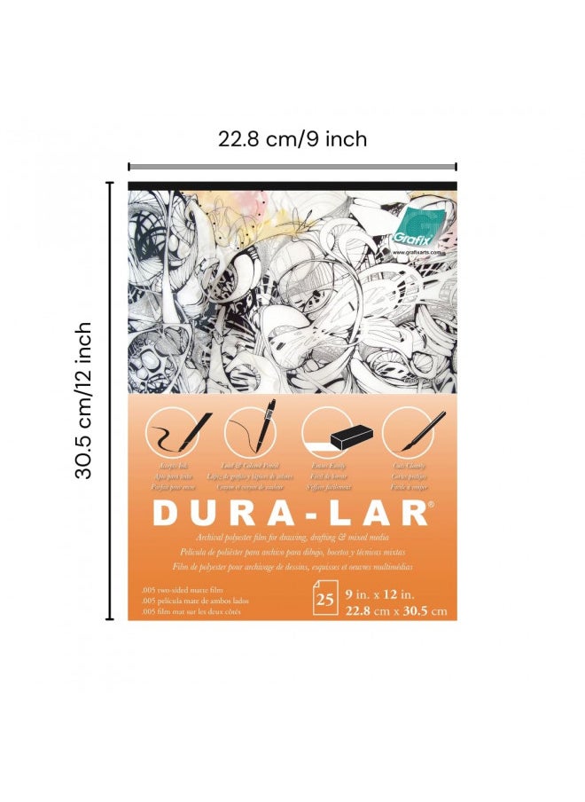 Grafix Grafix Matte 0.005 Dura-Lar Film, 9 12-Inch, 25 Sheets, 9x12 in, Original Version  - Image 2