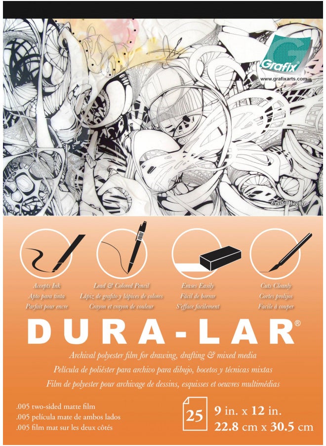 Grafix Grafix Matte 0.005 Dura-Lar Film, 9 12-Inch, 25 Sheets, 9x12 in, Original Version  - Image 1