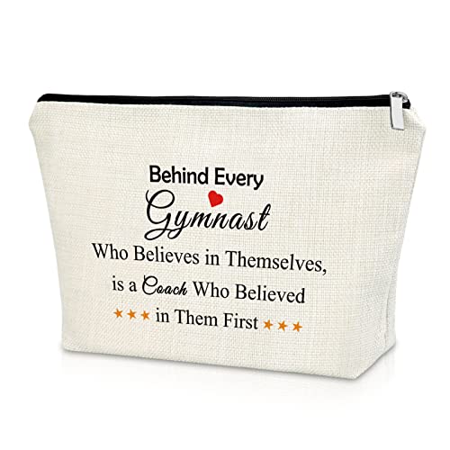 Sazuwu Gymnastics Coach Gifts Makeup Bag for Gymnastics Lovers Cosmetic Bag Birthday Thank You Christmas Retirement Present - Image 1