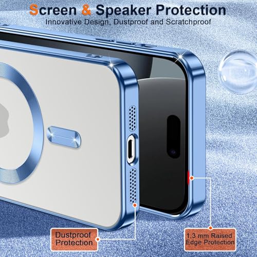 VONZEE Electroplating Transparent Clear Logo Back Cover TPU Compatible with iPhone 17 Air, Compatible with Magsafe, Full Body & Individual Camera Protection for Each Lens for Men & Women|Sierra Blue - Image 5