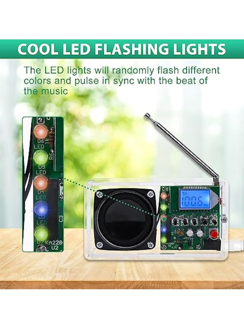 KASTWAVE Soldering Project Radio, FM Radio Kit, Radio Assembly Kit, with LED Flashing Light, DIY Radio Kit with Headphone Jack LCD Display, Soldering Practice Kit FM 76-108MHz, Learning Teaching STEM Education  - Image 4