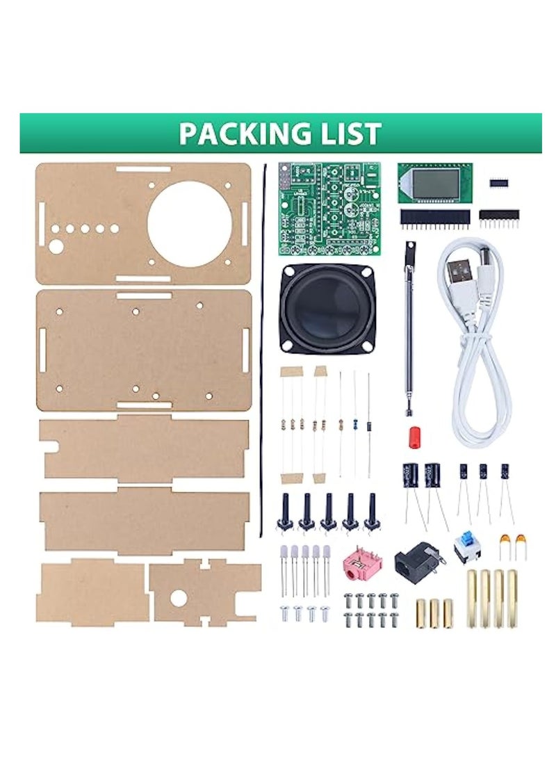 KASTWAVE Soldering Project Radio, FM Radio Kit, Radio Assembly Kit, with LED Flashing Light, DIY Radio Kit with Headphone Jack LCD Display, Soldering Practice Kit FM 76-108MHz, Learning Teaching STEM Education  - Image 2
