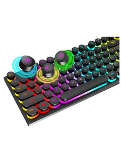 T-WOLF 104 Round Key Wired Keyboard Membrane with Rainbow Backlight Effect for Office Laptop PC Gaming  - Image 3