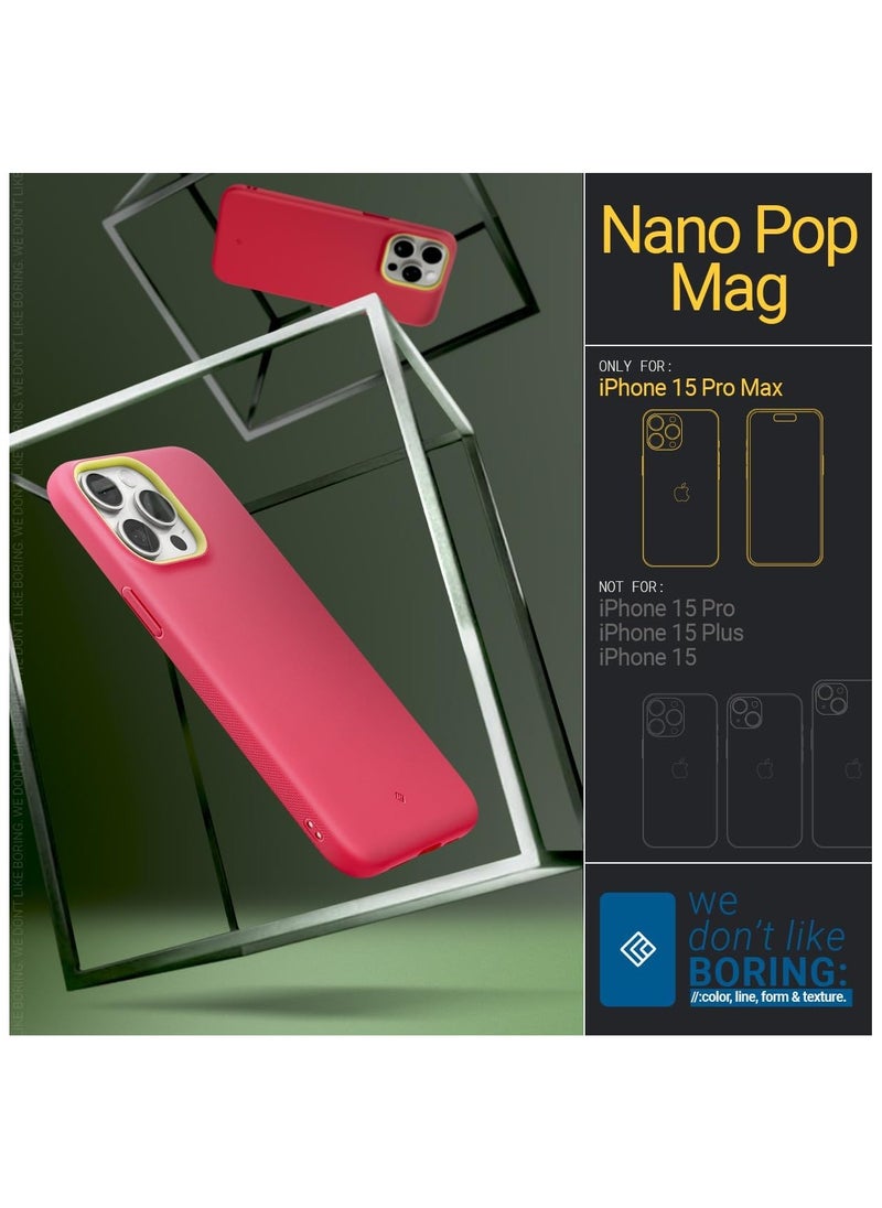 Caseology - Caseology Nano Pop Mag for iPhone 15 Pro Max Magsafe Case 5G [Dual Layer Silicone Case] Grade Drop Tested (2023) iPhone 15 Pro Max - Magenta Lychee - Image 1