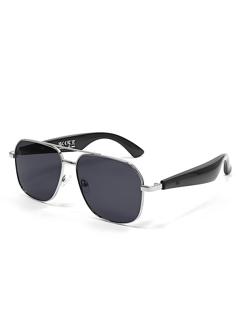 Smart Glasses with AI, Polarized Sunglasses with Bluetooth Speaker, Athletic, Outdoor, Sports UV Protection and Voice Control, Smart AI translation Glasses and Headphones, Translation in 144 languages, AI Chat, Music, Assistant via Bluetooth 5.4-grey  - Image 2
