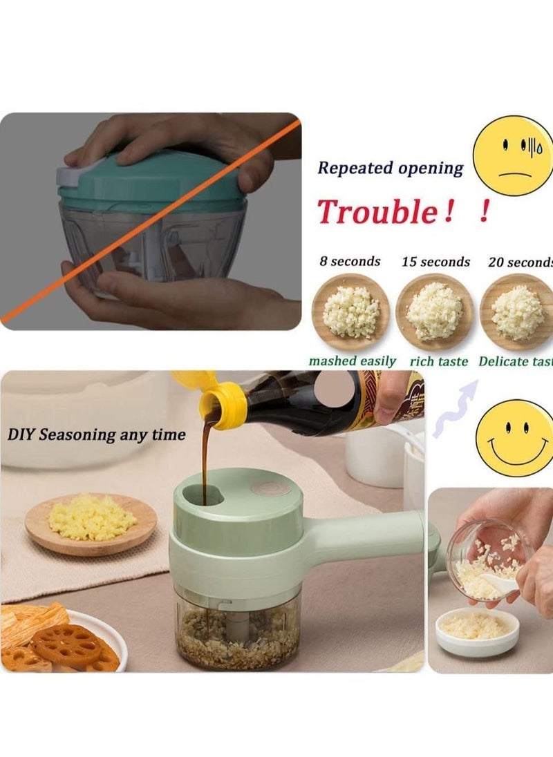 مجموعة مفرمة كهربائية محمولة 4 في 1 للثوم والفلفل والبصل - Image 5