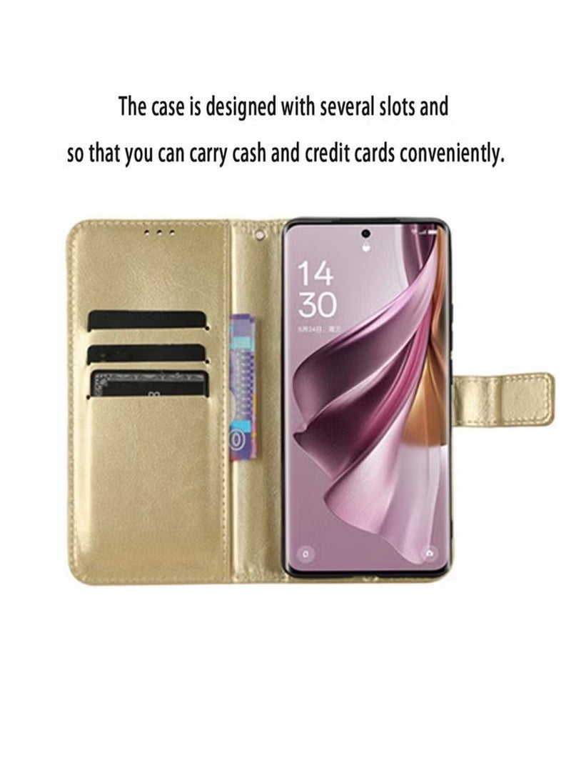 X-level OPPO Reno 10/10 Pro 5G Phone Case Cover With Full Body Camera Len Protector PU Leather Wallet Card Holder Shockproof Protective Back Cover With Release Hand Phone Holder Daily Video Kickstand  - Image 4