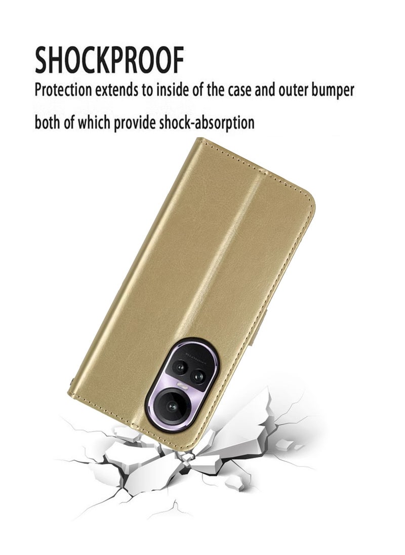 X-level OPPO Reno 10/10 Pro 5G Phone Case Cover With Full Body Camera Len Protector PU Leather Wallet Card Holder Shockproof Protective Back Cover With Release Hand Phone Holder Daily Video Kickstand  - Image 3