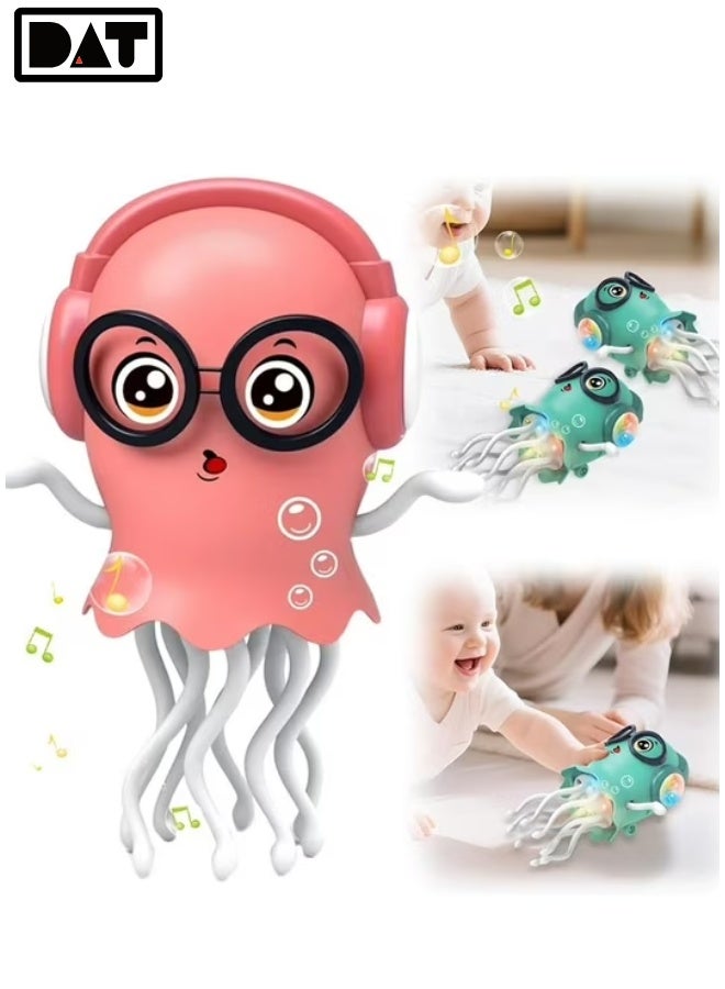 DAT Dancing Jellyfish Toy with Dynamic Music and 3D Lights, Bump & Go Obstacle Avoidance, Assorted Color, Interactive Floor Toy for Kids - Image 1