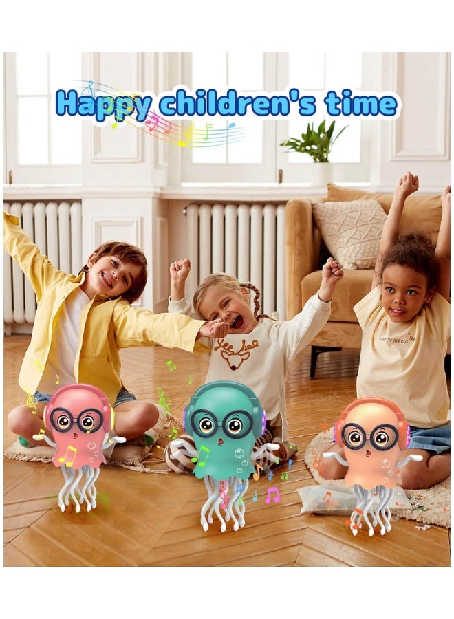DAT Dancing Jellyfish Toy with Dynamic Music and 3D Lights, Bump & Go Obstacle Avoidance, Assorted Color, Interactive Floor Toy for Kids - Image 2