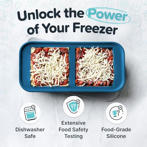Souper Cubes 2 Cup Silicone Freezer Tray with Lid, Perfect for Storing Lasagna, Leftovers, Sauces, Portioned Meals and More, Silicone Freezer Mold for Meal Prepping - Blueberry - 1-Pack - Image 3