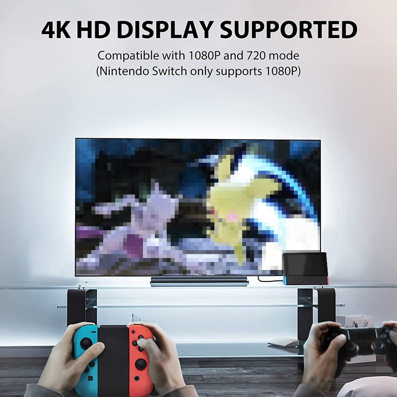 TV Dock for Nintendo Switch/Switch OLED, Portable TV Dock Compatible With 4K HD Adapter/Type C Port/USB Port for Nintendo Switch(Normal Model) - Image 5