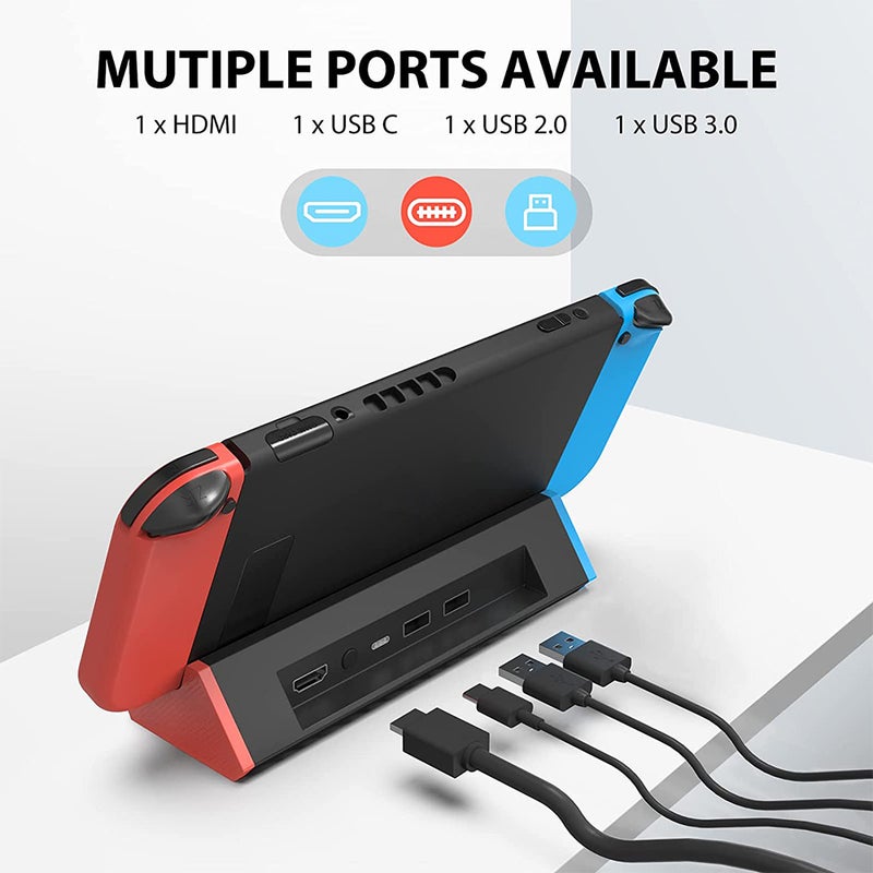 TV Dock for Nintendo Switch/Switch OLED, Portable TV Dock Compatible With 4K HD Adapter/Type C Port/USB Port for Nintendo Switch(Normal Model) - Image 4