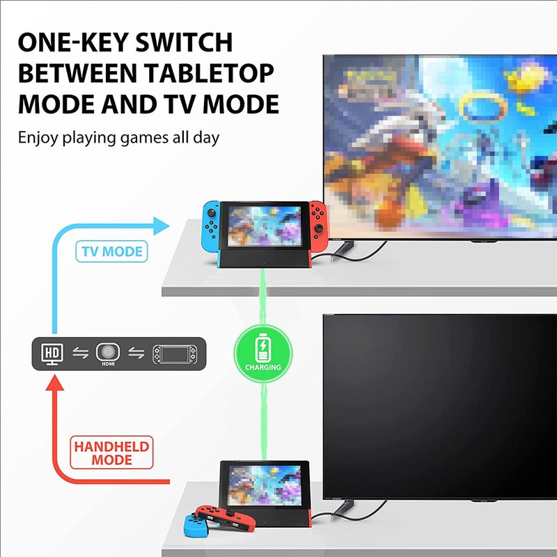 TV Dock for Nintendo Switch/Switch OLED, Portable TV Dock Compatible With 4K HD Adapter/Type C Port/USB Port for Nintendo Switch(Normal Model) - Image 3