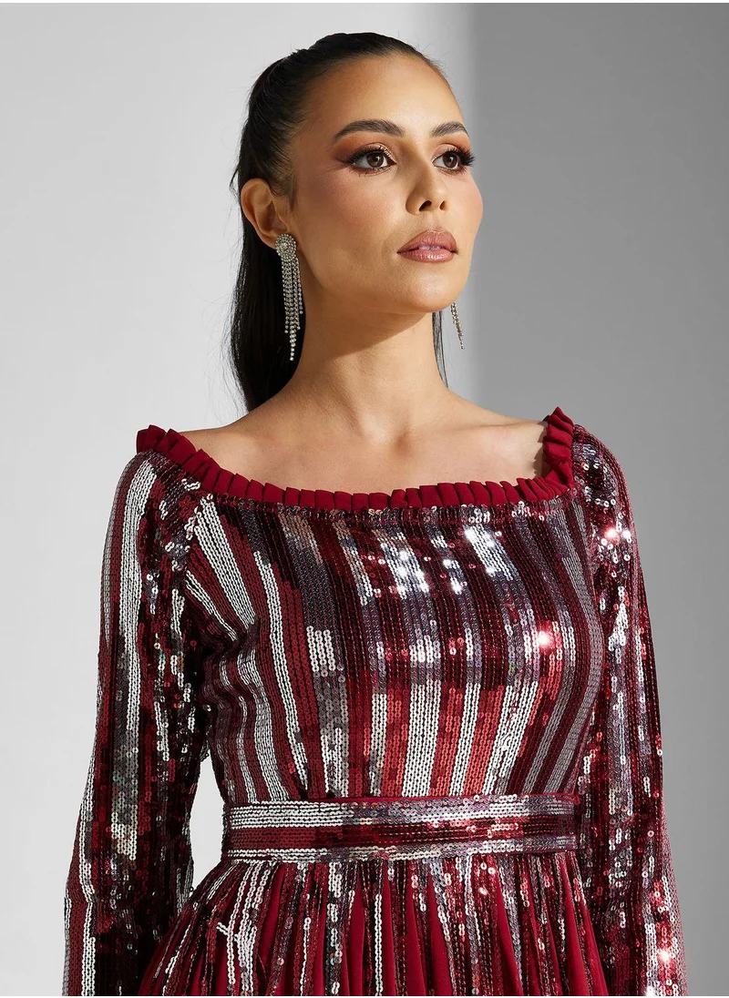 Golden Apple Bardot Sequin Detail Dress