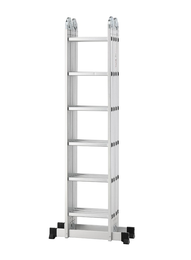 لوازم سلم قابل للطي - 6.7 متر - سلم خفيف الوزن وقابل للتعديل يمكن استخدامه كسلم عادي، سلم طويل، سلم مستقيم للحائط، أو وضع مسطح للعمل، مزود بقواعد مانعة للانزلاق وأقفال أمان - مناسب للاستخدام في المنزل، الدهان، التنظيف، الاصلاحات المنزلية، والصيانة الداخلية والخارجية. - Image 1