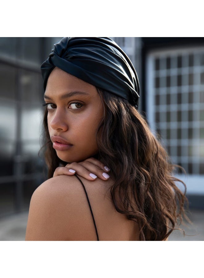 Slip Pure Silk Turban - Black - Image 4