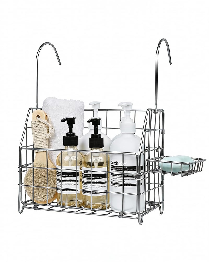 IntreLife Large Rustproof Shower Caddy Hanging, 304 Stainless Steel Hanging Shower Organizer Basket for Bathroom & Bathtub, Over the Rod Shower Rack for Shampoo, Conditioner, Soap & Bath Accessories(Silver) - Image 1