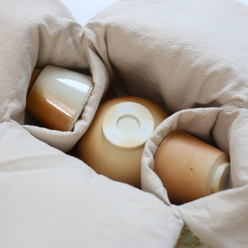 Brocade One Pot Two Cups Tea Set Cloth Bag Pot Bag Gift Handbag Cover Bowl Male Cup Cotton Fabric Storage Packaging Bag - Image 5