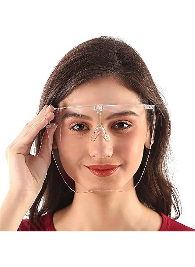 Arabest 2 Pack Upgraded Anti-Fog Plastic Full Face Covering,Transparent Face Guard with Anti-Slip Nose Pad,Breathable Dust-Proof Nose Face Mouth Shield Protective for Unisex Adults Outdoor Activities  - Image 2