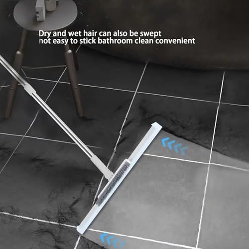 VIVUE 2 in 1 Floor Cleaner Mop Magic Broom for Scraping and Sweeping 180° Rotate Bathroom Floor Brush Scraper with Long Handle for Floors, Glass,Tile,Windows, Kitchen to Remove Water,Dust Cleaning Tool - Image 5
