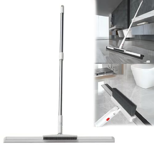 VIVUE 2 in 1 Floor Cleaner Mop Magic Broom for Scraping and Sweeping 180° Rotate Bathroom Floor Brush Scraper with Long Handle for Floors, Glass,Tile,Windows, Kitchen to Remove Water,Dust Cleaning Tool - Image 1