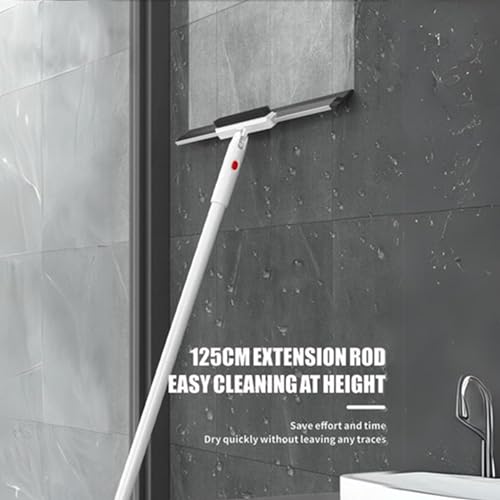 VIVUE 2 in 1 Floor Cleaner Mop Magic Broom for Scraping and Sweeping 180° Rotate Bathroom Floor Brush Scraper with Long Handle for Floors, Glass,Tile,Windows, Kitchen to Remove Water,Dust Cleaning Tool - Image 4