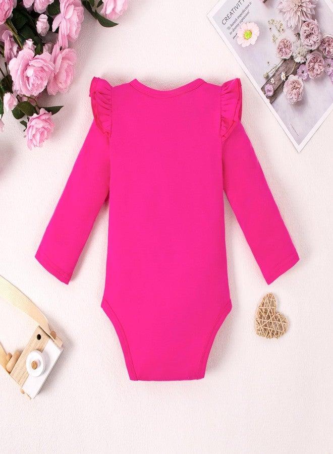 Magic Park بدلة سحرية للفتيات من 0-24 شهر بلون موحد مع تفاصيل جمالية (وردي داكن، 12-18 شهر) - Image 2