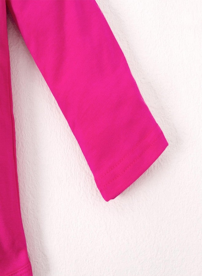 Magic Park بدلة سحرية للفتيات من 0-24 شهر بلون موحد مع تفاصيل جمالية (وردي داكن، 12-18 شهر) - Image 5