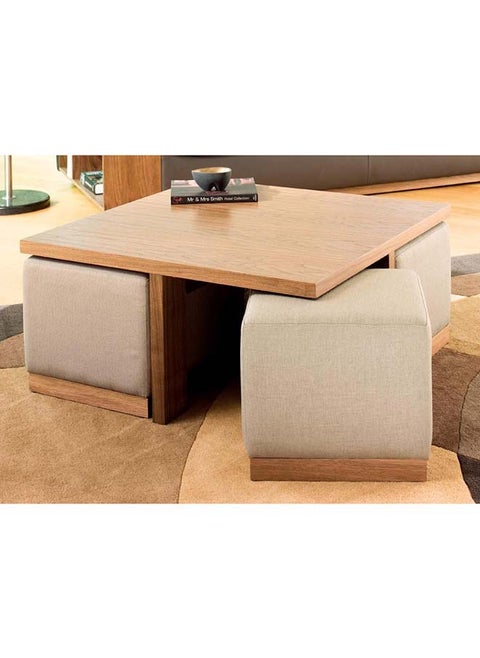 Wooden Table With 4 buff M0259