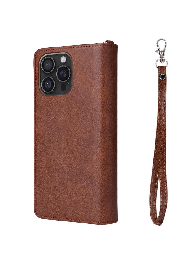 S-TOP Case For iPhone 16 Pro Max Solid Color 2 in 1 Zipper Shockproof Phone Case - Image 3