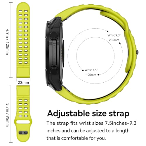 MYSNBKN Compatible with Fenix 8 47mm/Fenix E/Fenix 7/6/5 Watch Band 22mm Easy-fit Silicone Soft Sport Band Replacment for Fenix 7 Pro/Fenix 6 Pro/Fenix 5 Plus/Forerunner 945/935 Smartwatches - Image 4