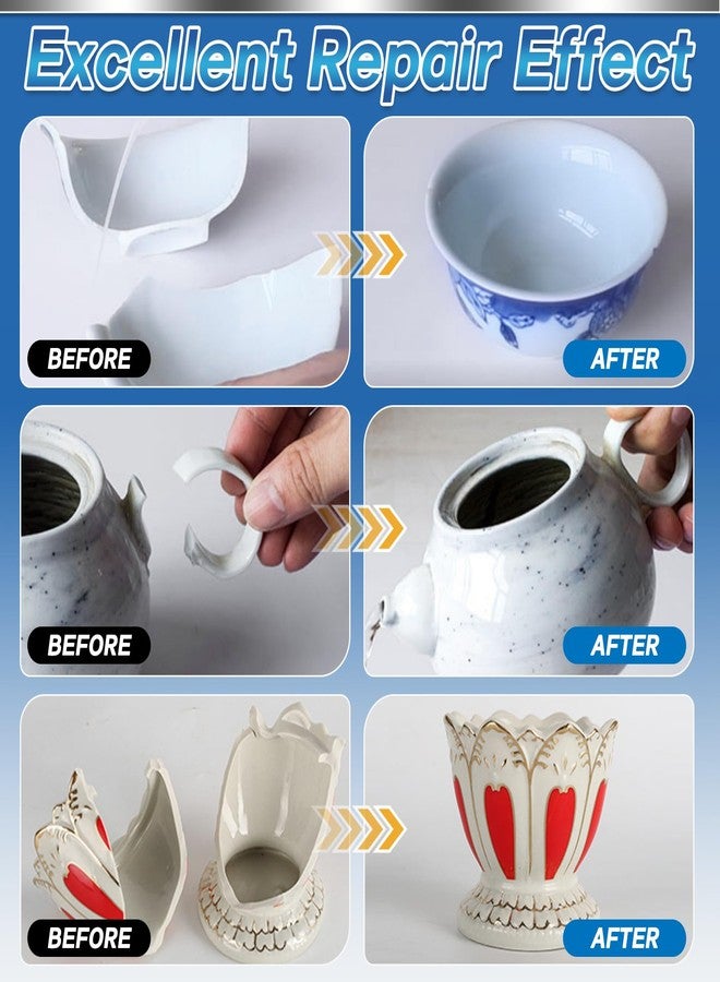 Vigorder Ceramic Glue Repair Kit, 30g Ceramic Glue for Pottery, Porcelain, Mugs, Dishes, Glass and More, Waterproof & High Temperature Resistant - Image 2