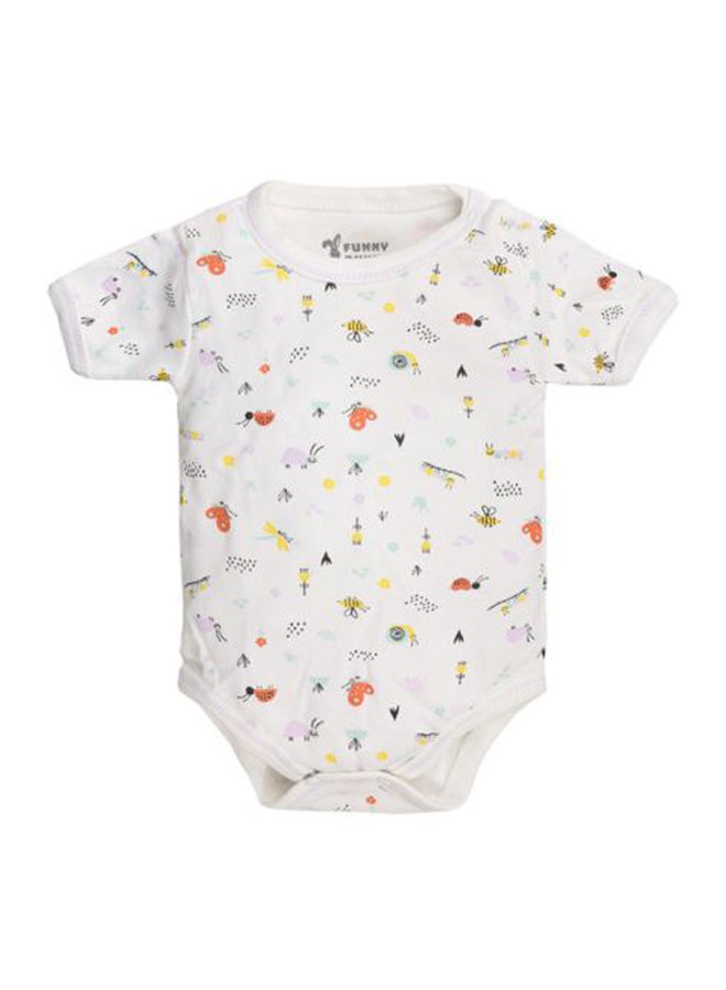 Funny Bunny - (3) Basic Half Sleeves Snap Closure Bodysuit - New Born - Image 2