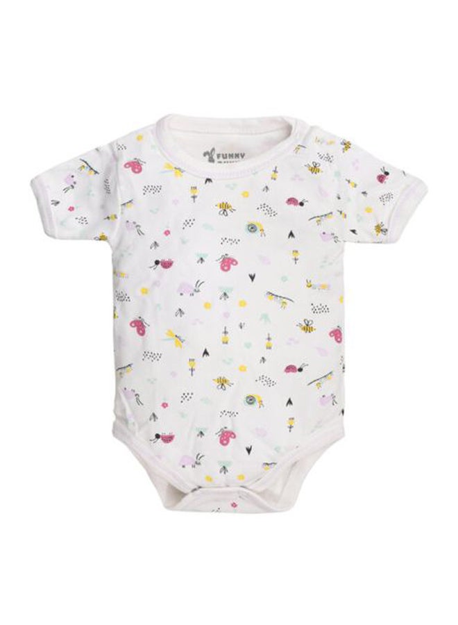 Funny Bunny - (3) Basic Half Sleeves Snap Closure Bodysuit - New Born - Image 3